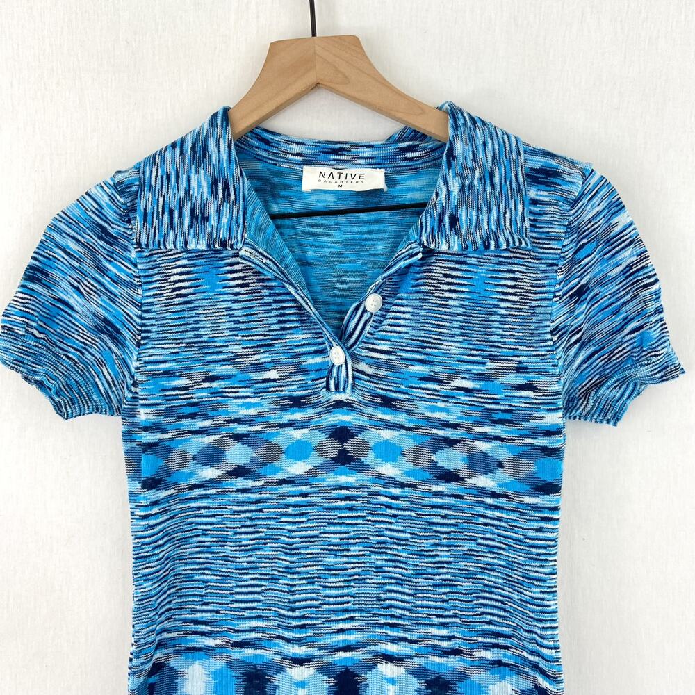 Native Blue & White Patterned Mini Dress - Picture 4 of 9